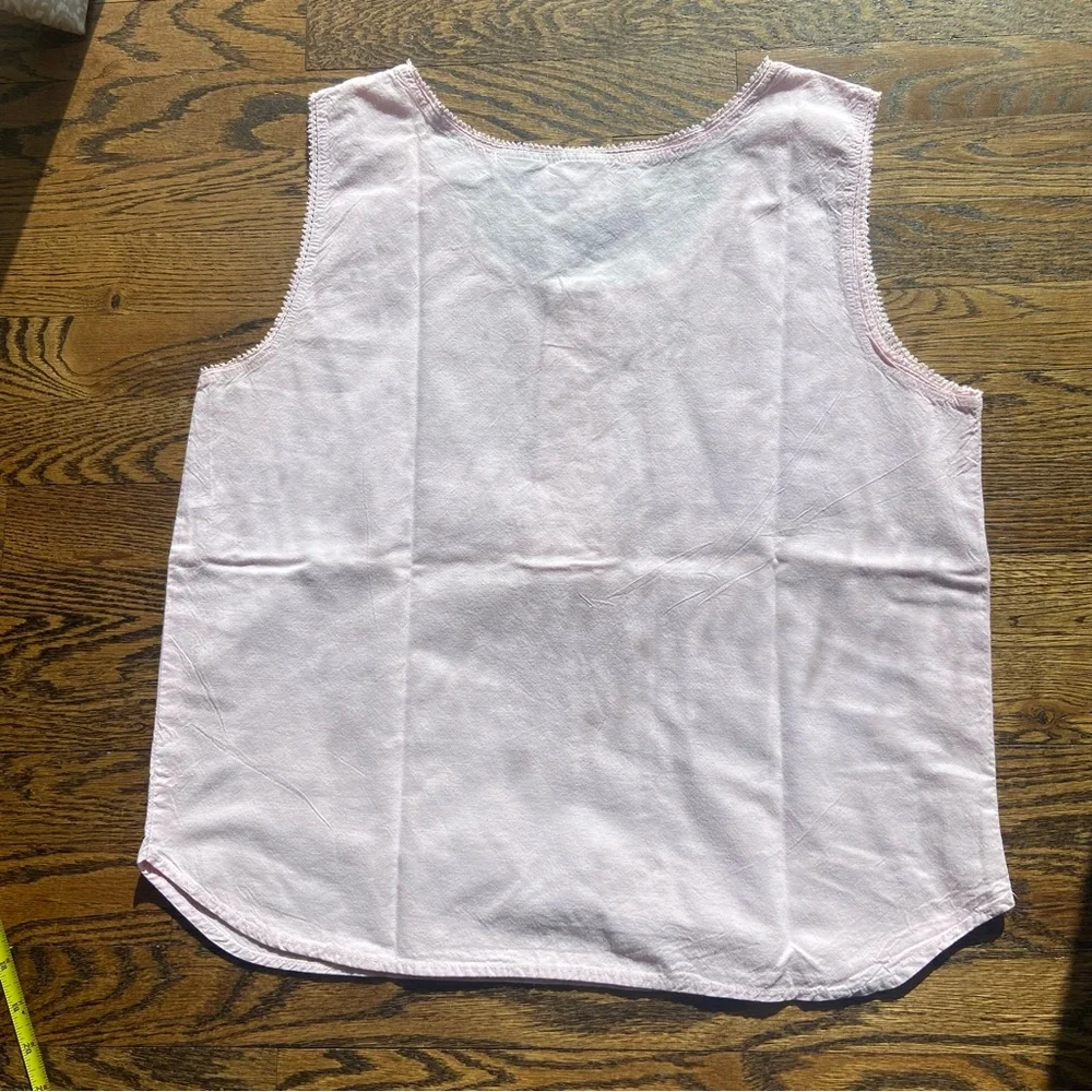 🌿 Vintage 100% Cotton Erika & Company Large Pink Sleeveless Top - Picture 6 of 6